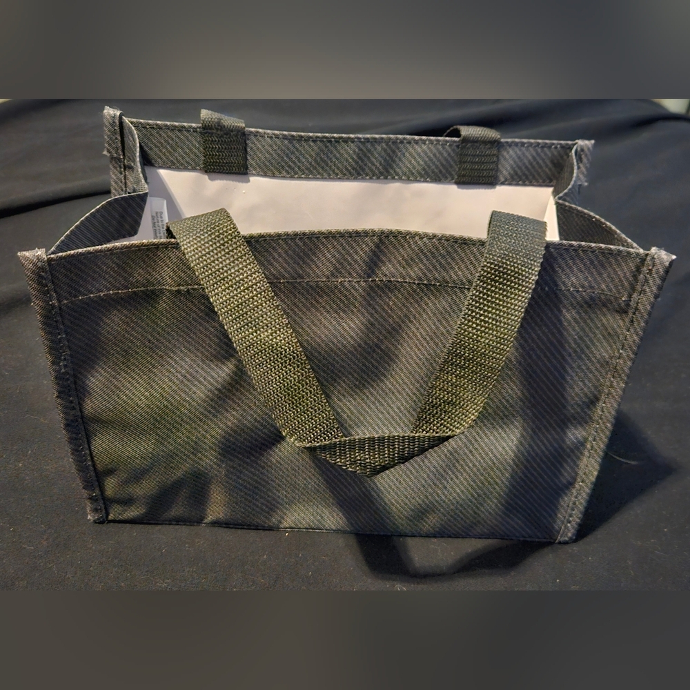 Thirty One Black Mini Canvas Tote Bag With Pockets 12"x8.5"×6.5"